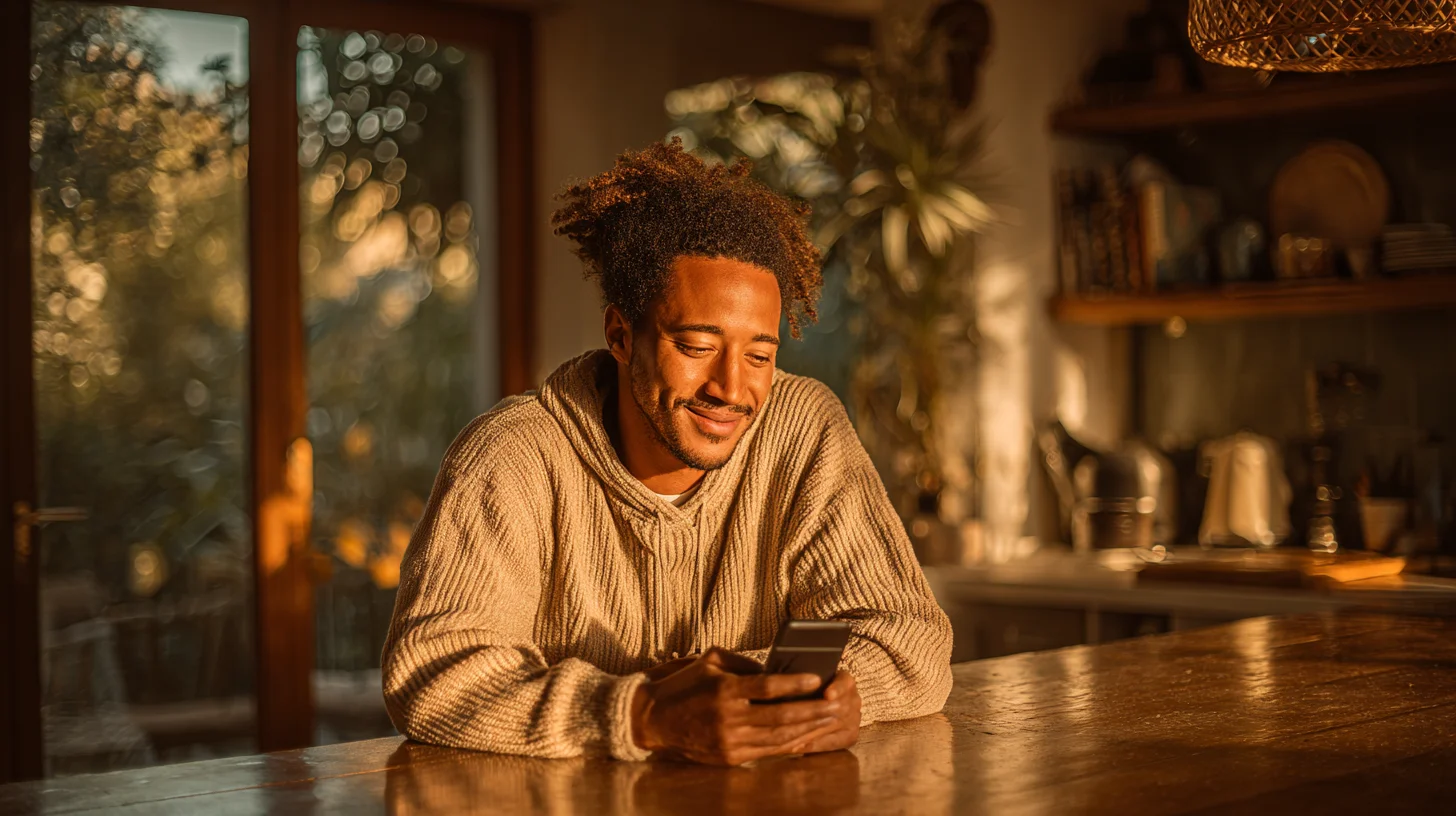 Young man applying for Fig Loans personal loan on smartphone